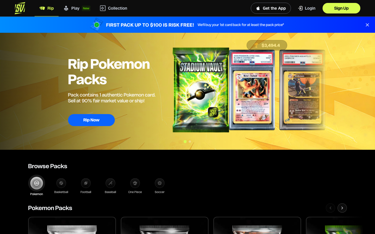 Stadium Vault homepage