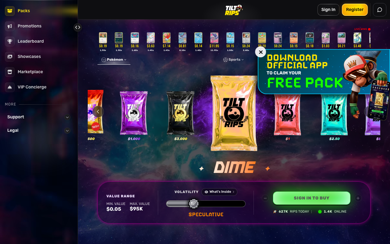 Tilt Rips homepage